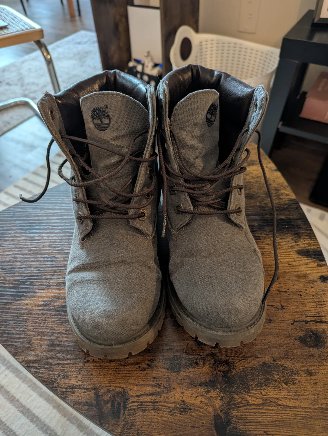 Timberland Grey Canvas Lace-Up Boots - photo 2