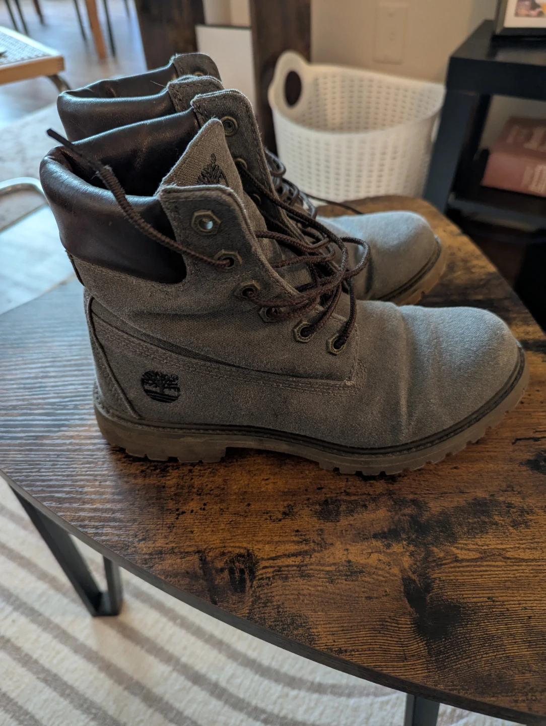 Timberland Grey Canvas Lace-Up Boots - photo 3