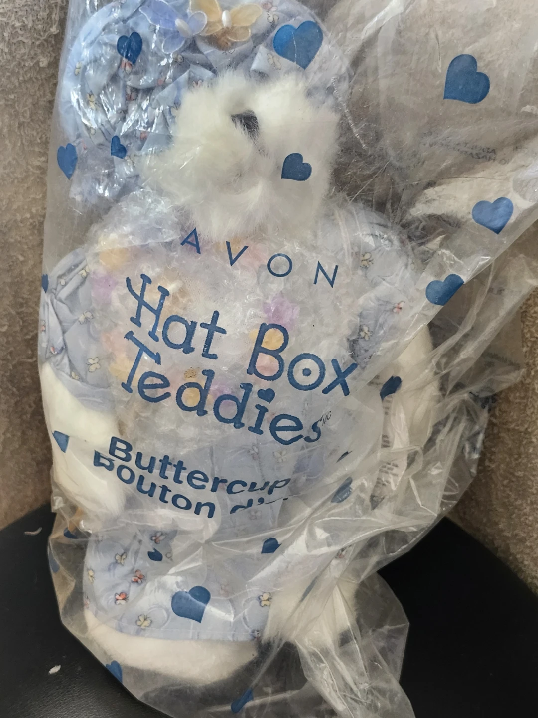 Avon Hat Box Teddy - Buttercup Bouton