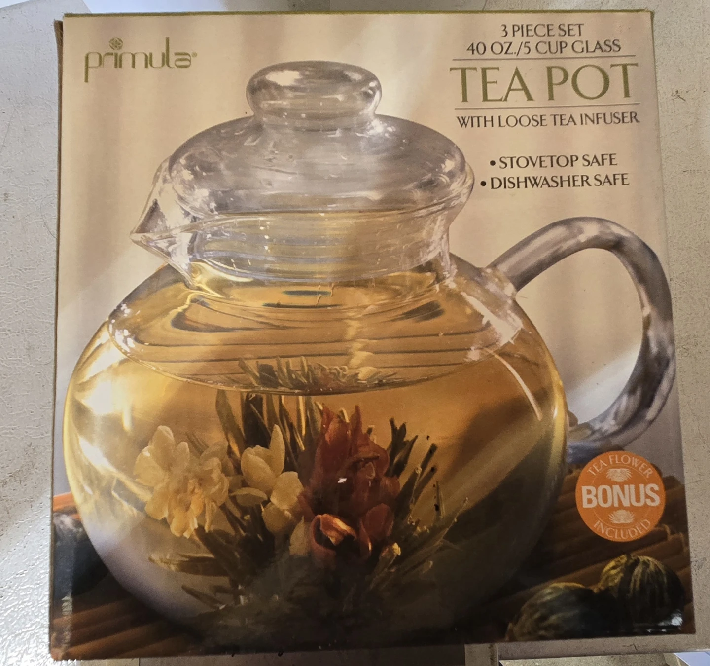 Primula 40 oz. Glass Tea Pot with Loose Tea Infuser