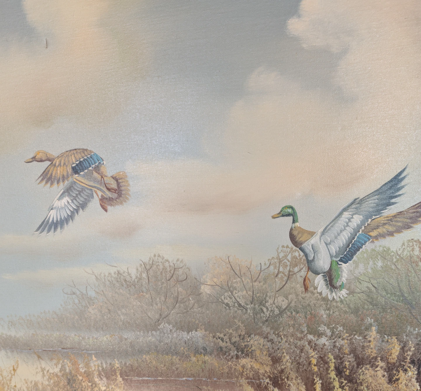 E. Max Ducks in Flight Oil Painting - photo 3