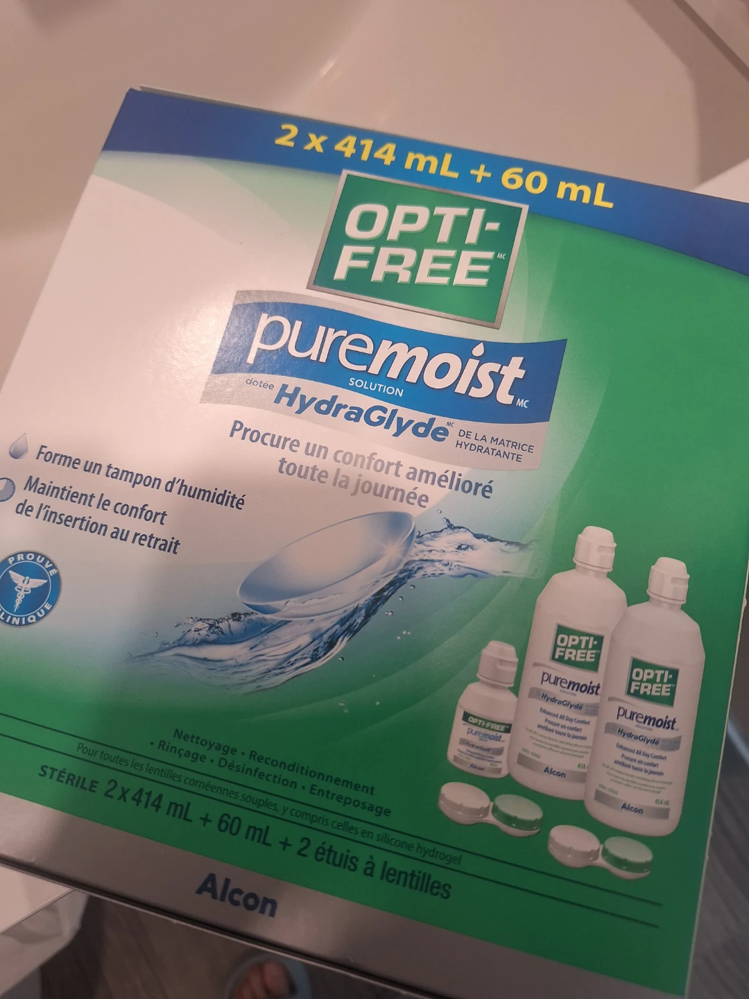 Opti-Free PureMoist Contact Lens Solution, 2 x 414 mL + 60 mL
