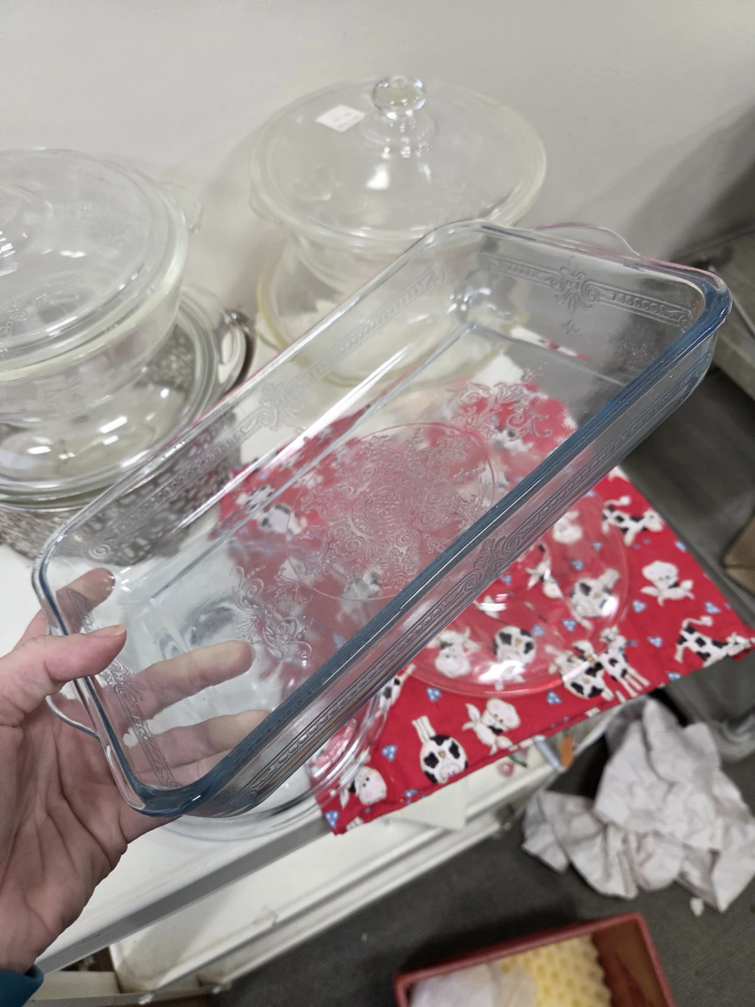 Vintage Clear Glass Pyrex Bowls with Lids - photo 4
