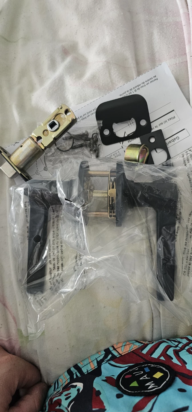 Black Lever Door Handle Set