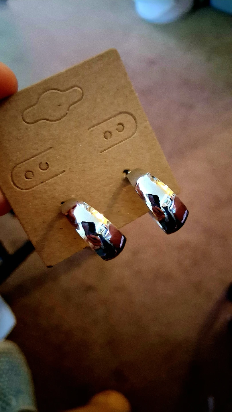 Silver Coloured Hoop Earrings