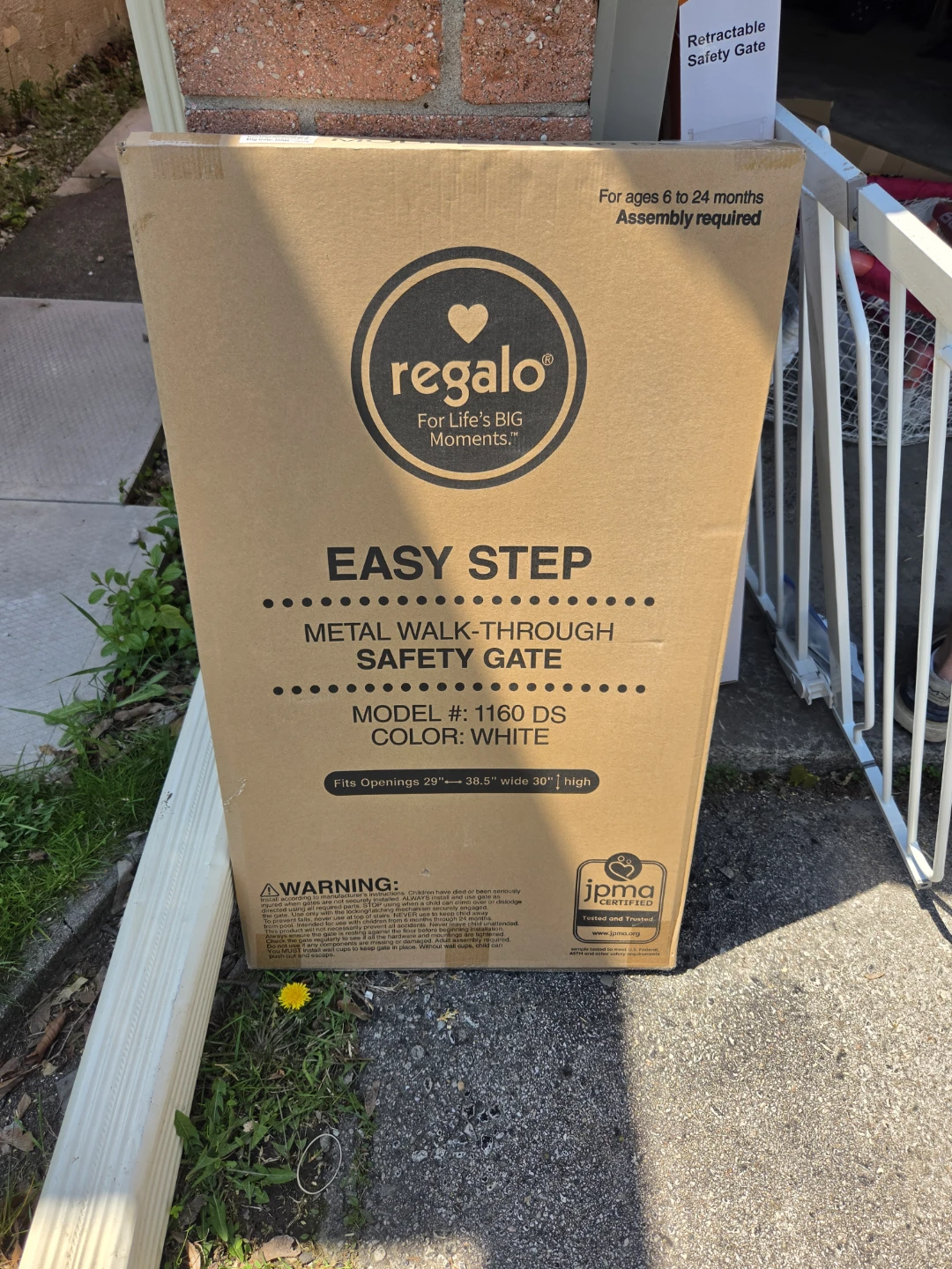 Regalo Easy Step Metal Walk-Through Safety Gate - White