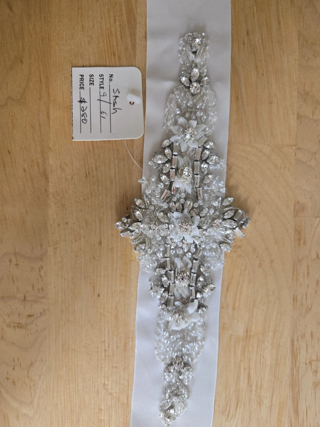 Embellished Bridal Sash Applique
