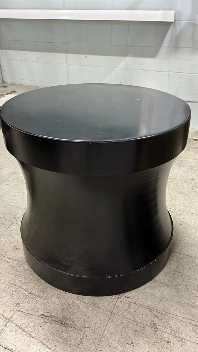 Very Unique Black and Heavy Cylindrical Side Table / End Table. - photo 2