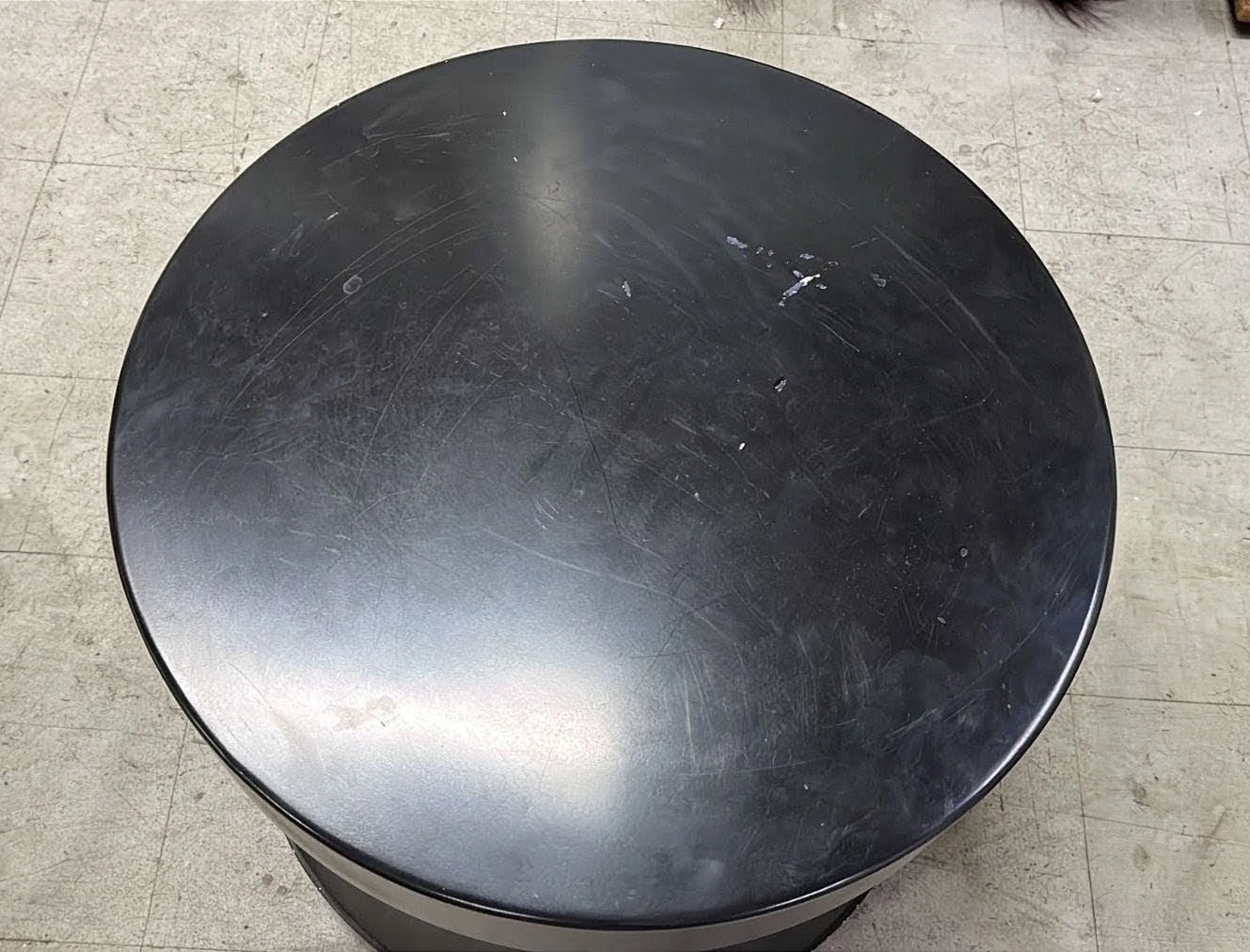 Very Unique Black and Heavy Cylindrical Side Table / End Table. - photo 3