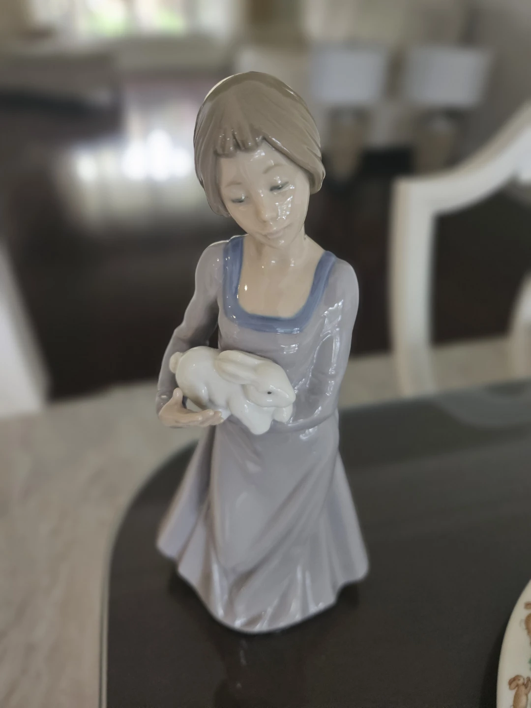 NAO by Lladró Porcelain Figurine - Girl Holding Rabbit