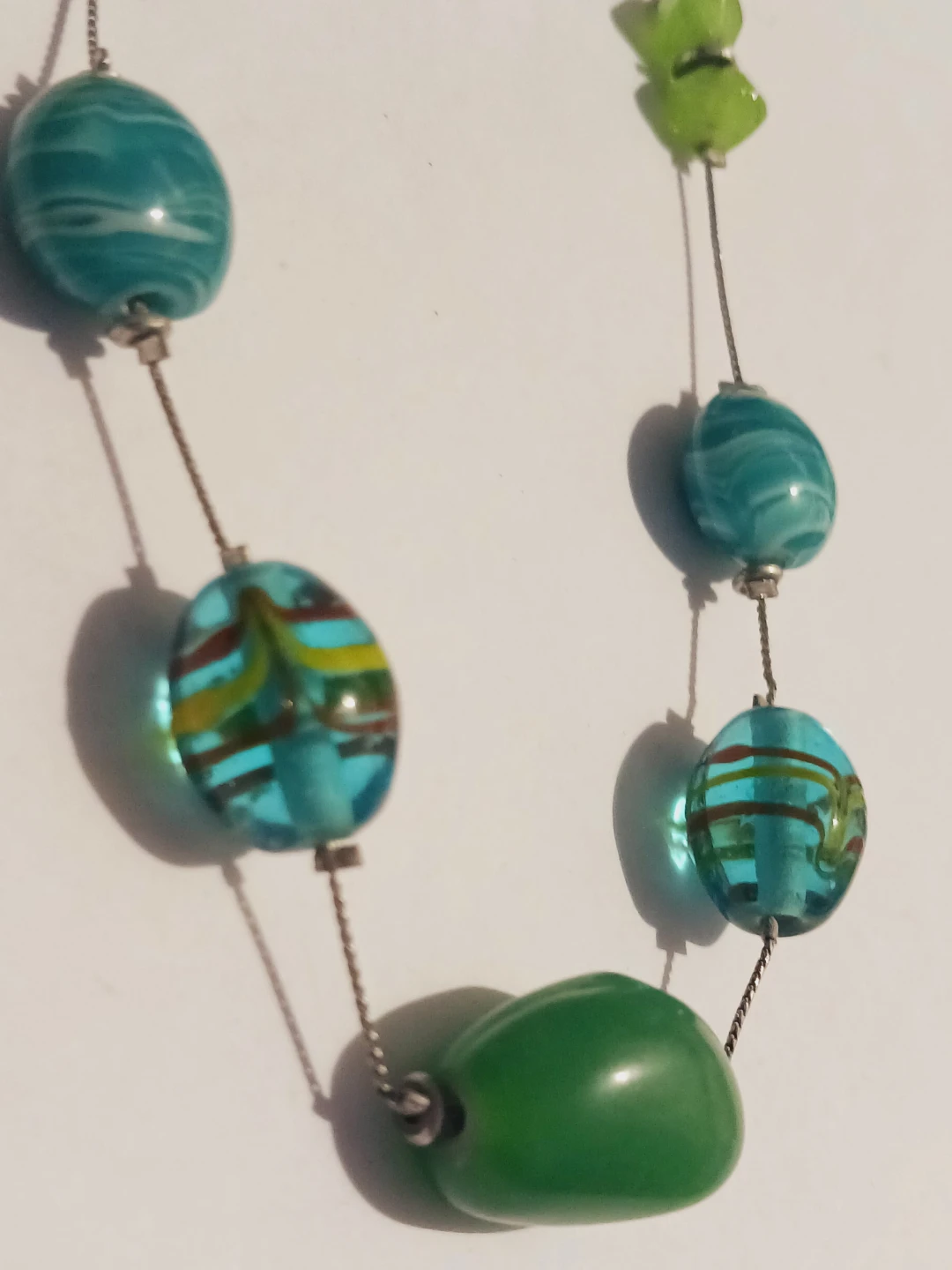 Colofful Art Glass Handblown Beaded Necklace - photo 4