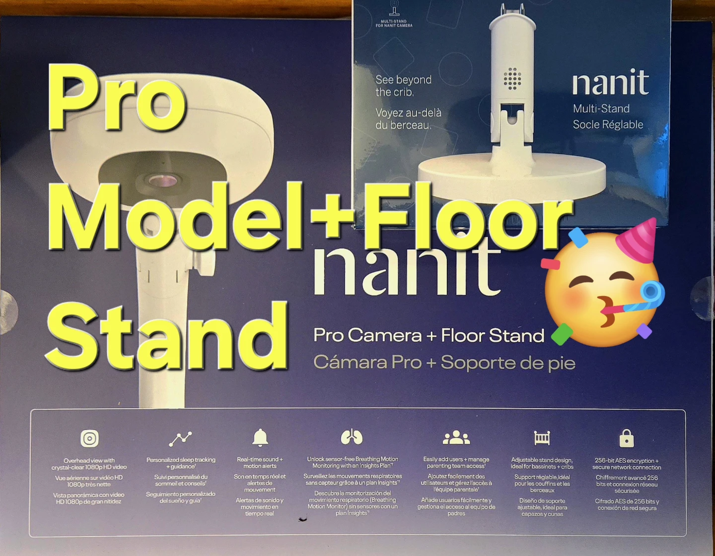 Nanit PRO baby monitor bundle with breathing pad + multi stands