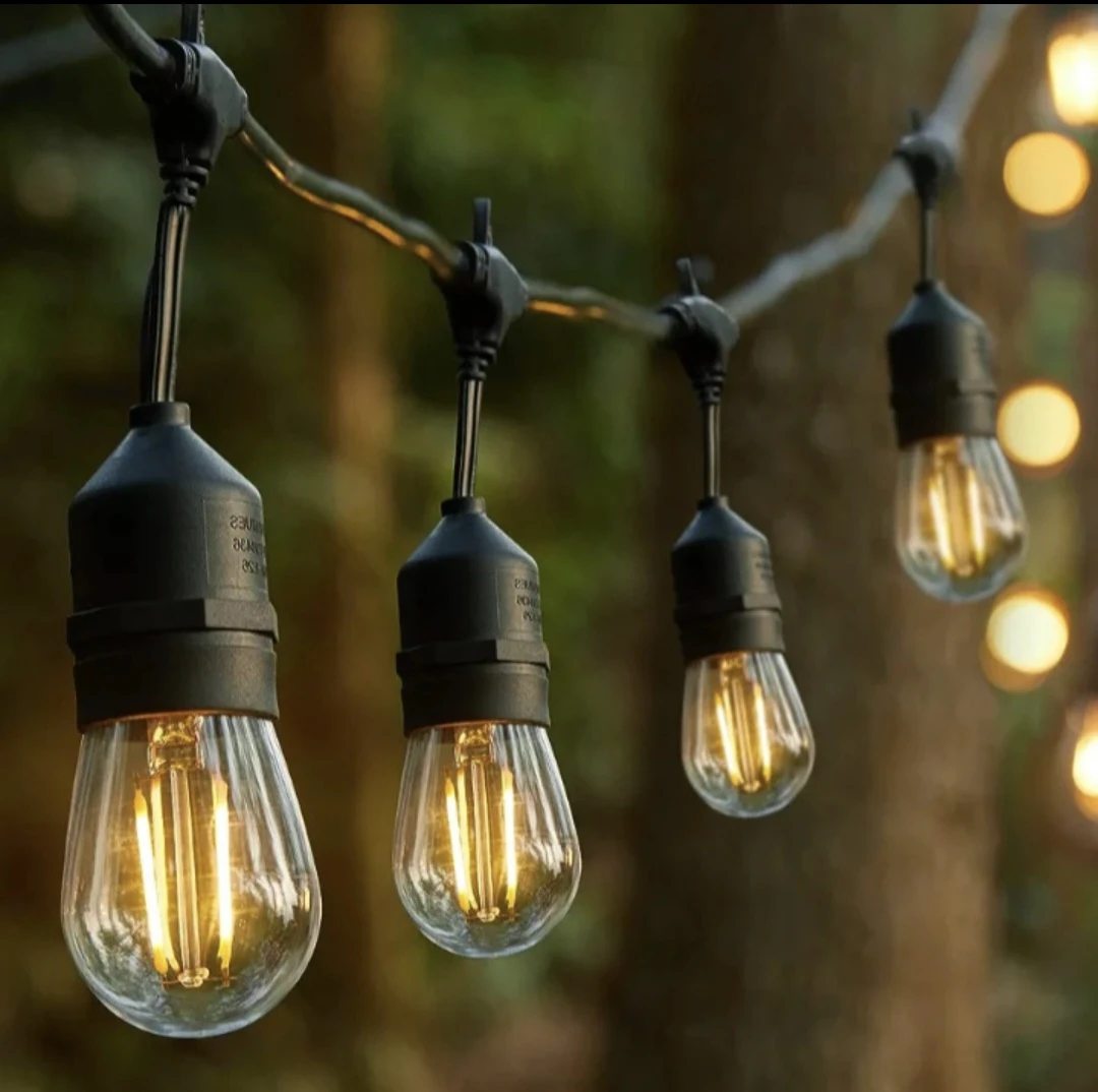 Outdoor String Lights - Edison Style led Bulbs 48ft long - photo 3