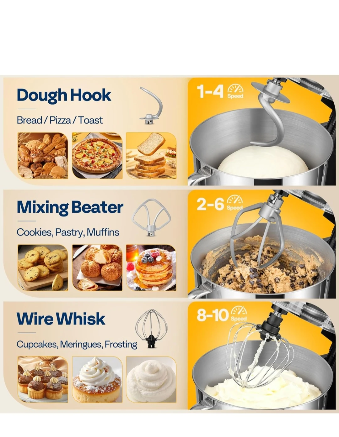 VIVOHOME 4.75QT Stand Mixer - Black - photo 4