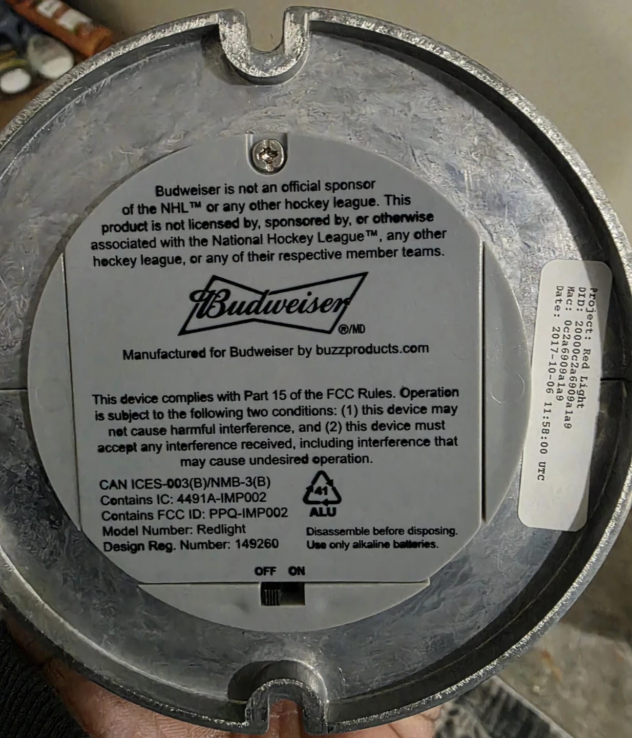 Like New Budweiser Red Goal Light - photo 3