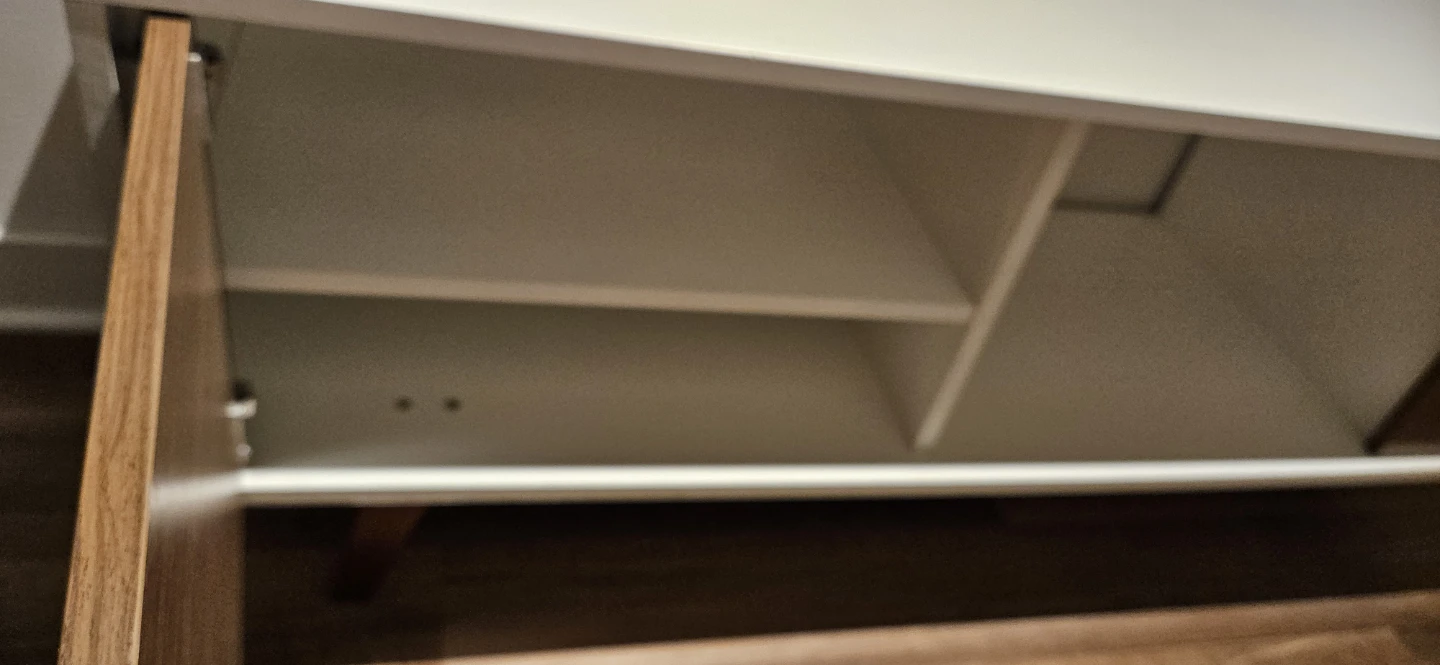 White and Walnut Media Console - photo 4