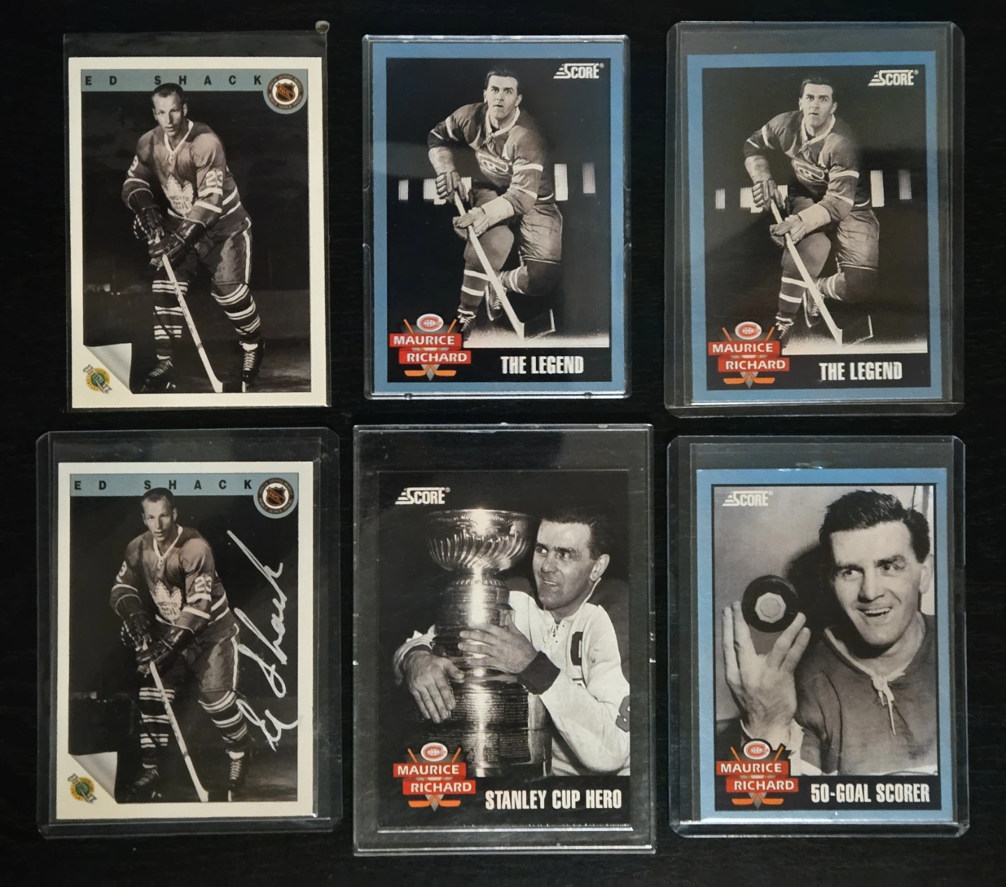 Mint Vintage Legend Lot Maurice Richard, Ed Shack Signed