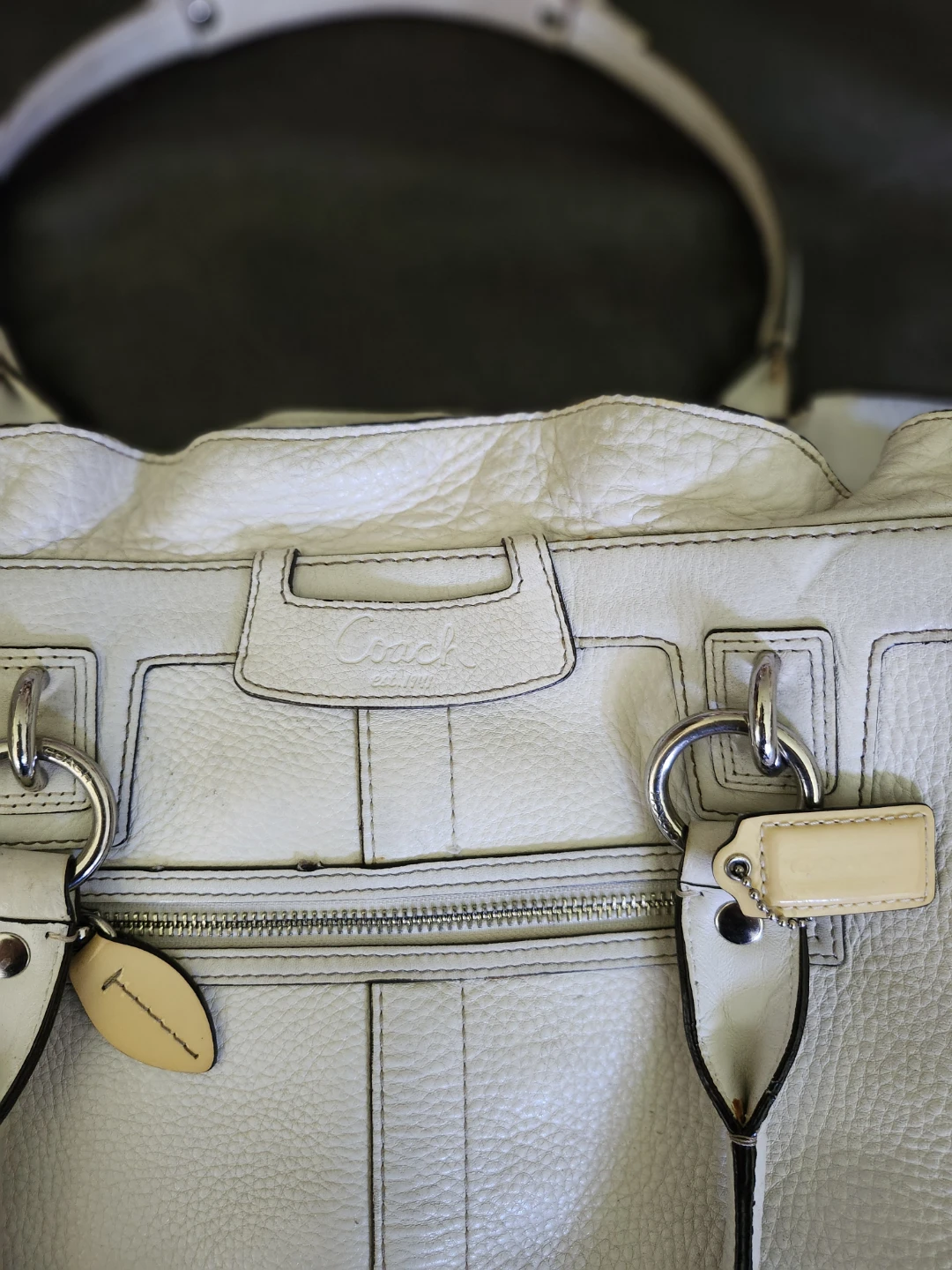 Coach Vintage Rare White Leather Tote Bag - photo 2
