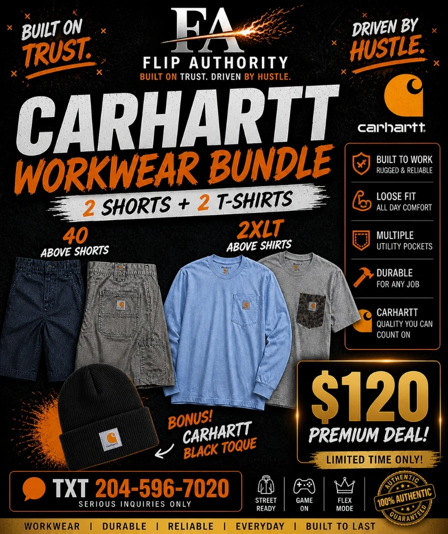 Carhartt Workwear Bundle: 2 Shorts, 2 T-Shirts, & Toque