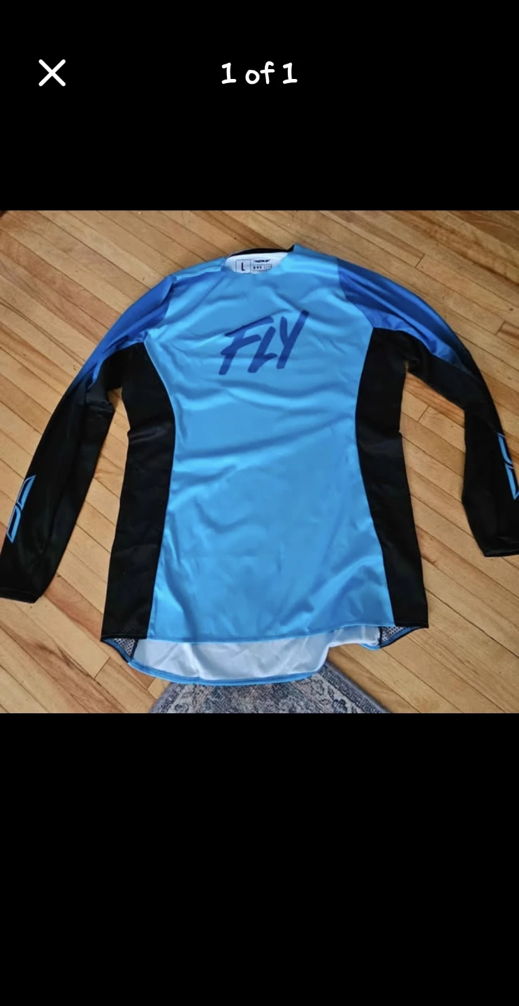 Fly Racing Long Sleeve Motocross Jersey - Blue, Black, Size L