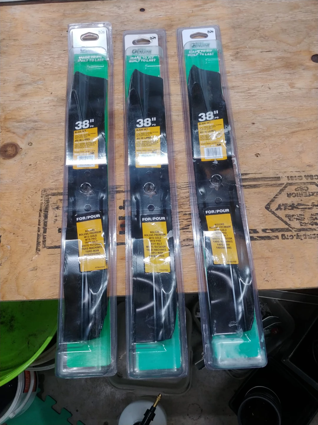 MTD Genuine 38" Lawn Mower Blade Set