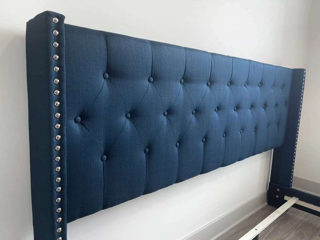 Brand New Blue Upholstered Tufted Bed Frame - photo 2
