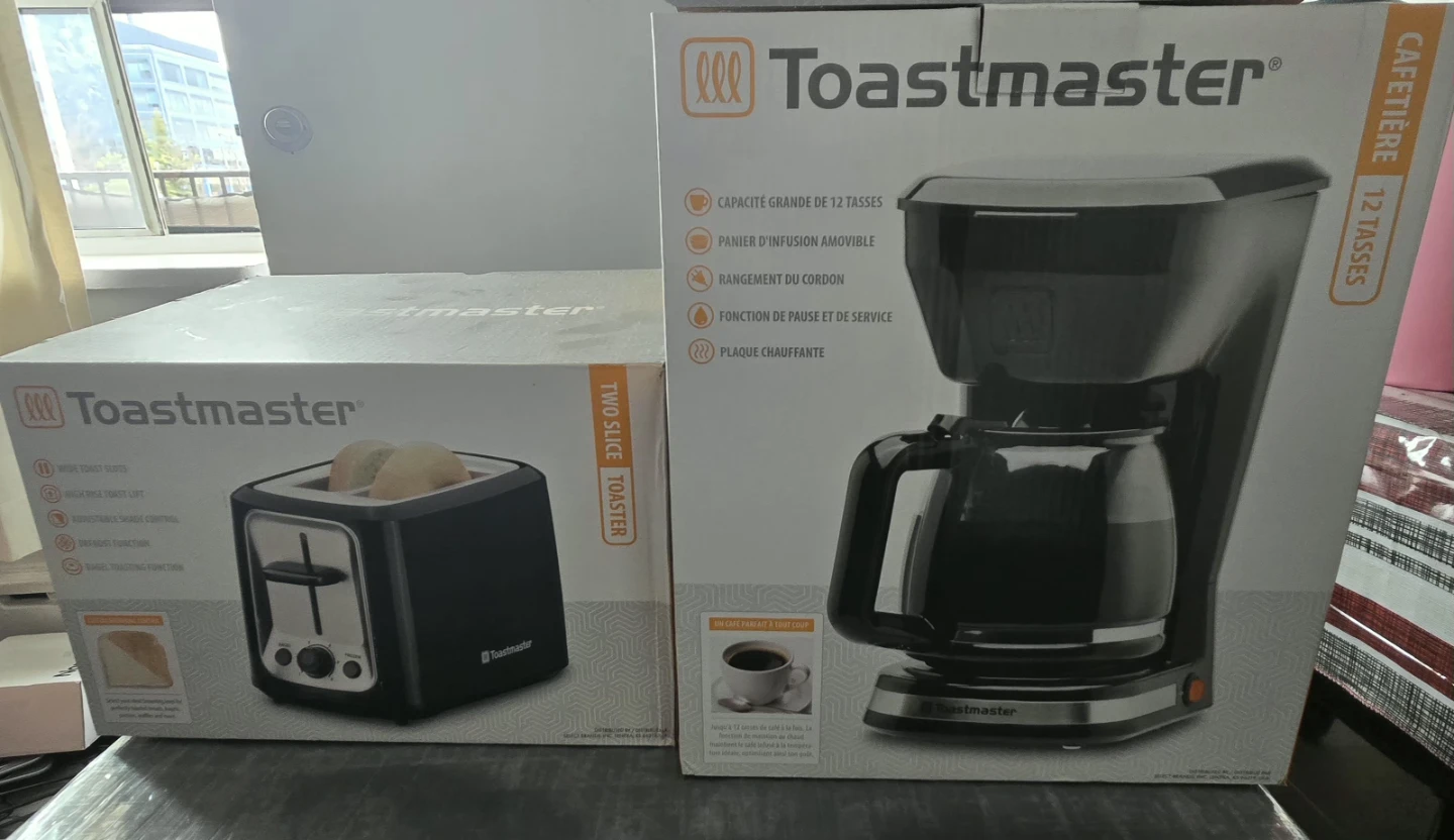 Toastmaster 2 Slice Toaster and 12-Cup Coffee Maker Combo