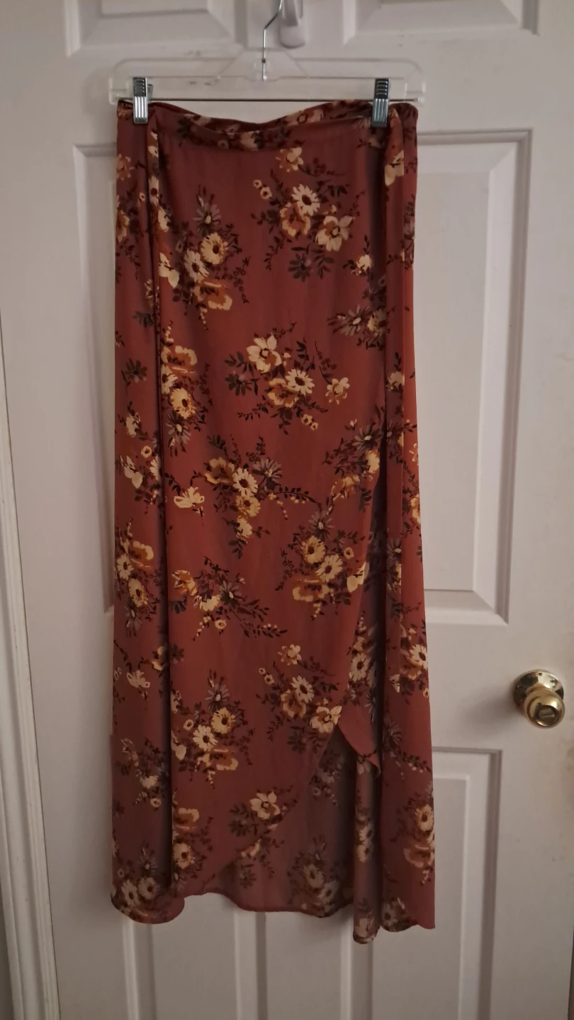 Floral wrap maxi skirt