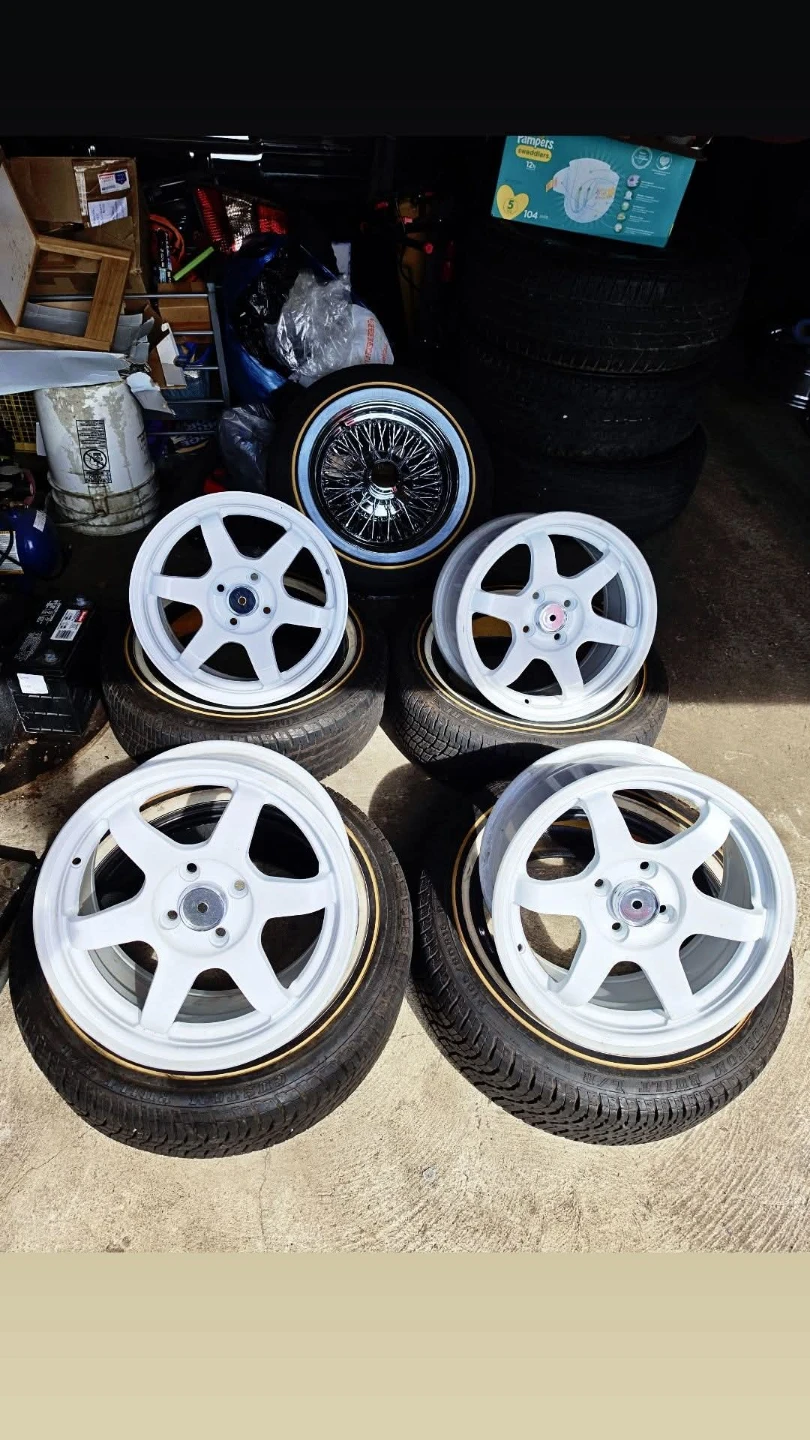 New 15 inch rims wheels 4x100 w. Vogue tires - photo 2