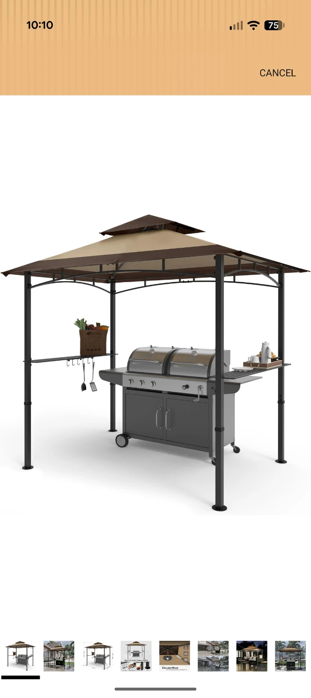 COOSHADE 8'x 5' Grill Gazebo Double Tiered
