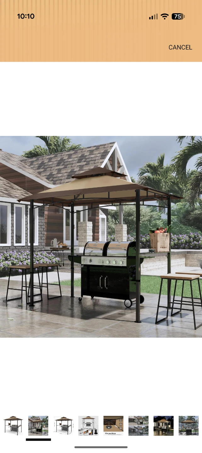 COOSHADE 8'x 5' Grill Gazebo Double Tiered - photo 2