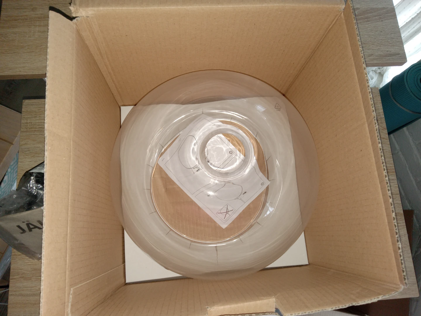 3 × IKEA JÄLLBY Clear Glass Pendant Lamp Shade - photo 2