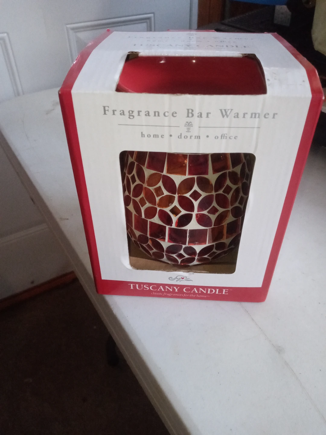 Tuscany Candle Red Glass Mosaic Fragrance Bar Warmer