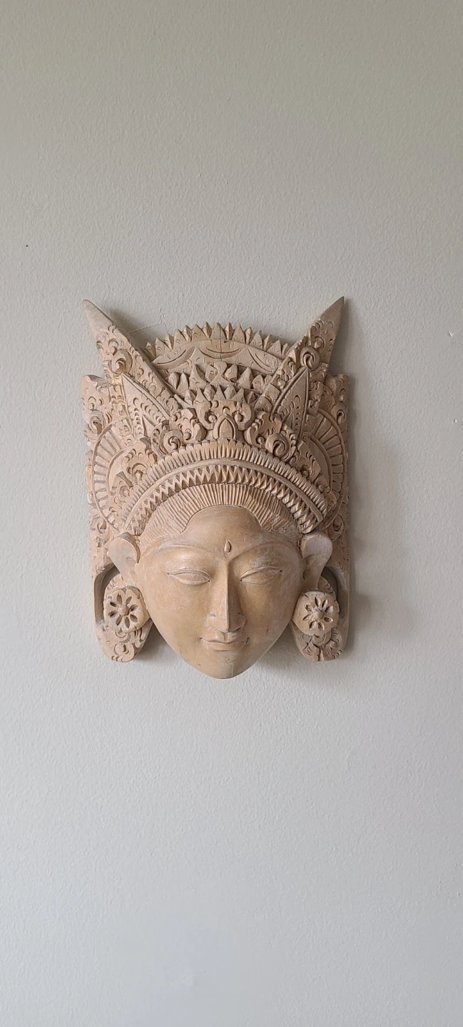 Indonesian Handmade Wood Sculpture / Mask - Goddess Cili