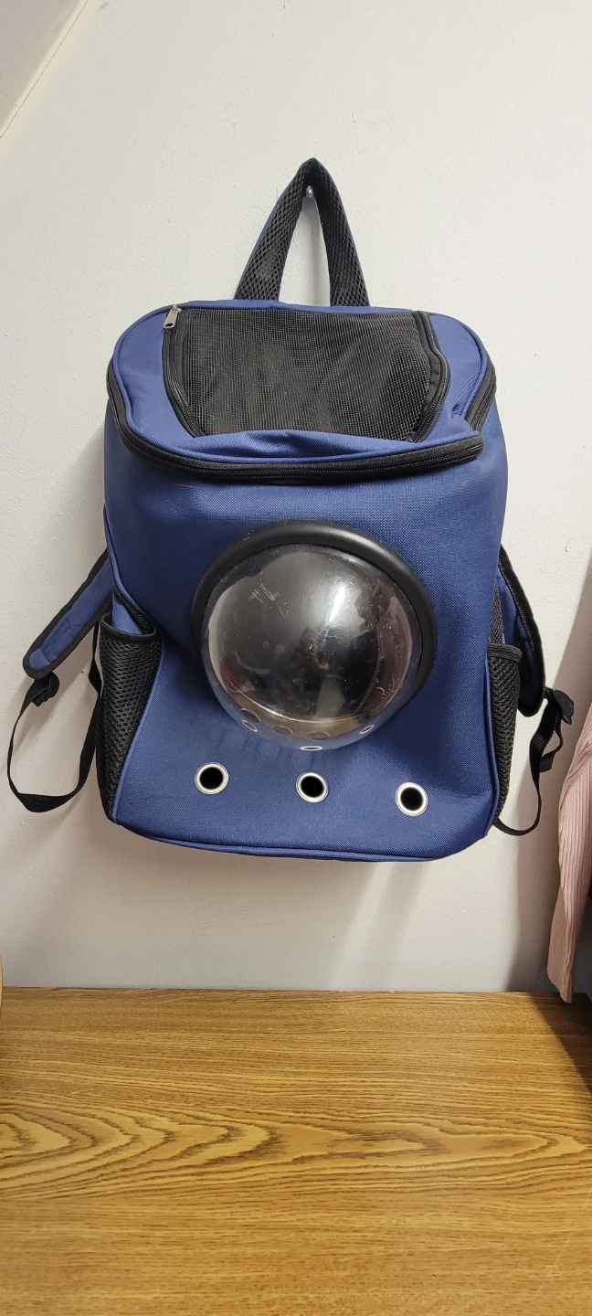 Blue Pet Carrier Backpack with Bubble Window