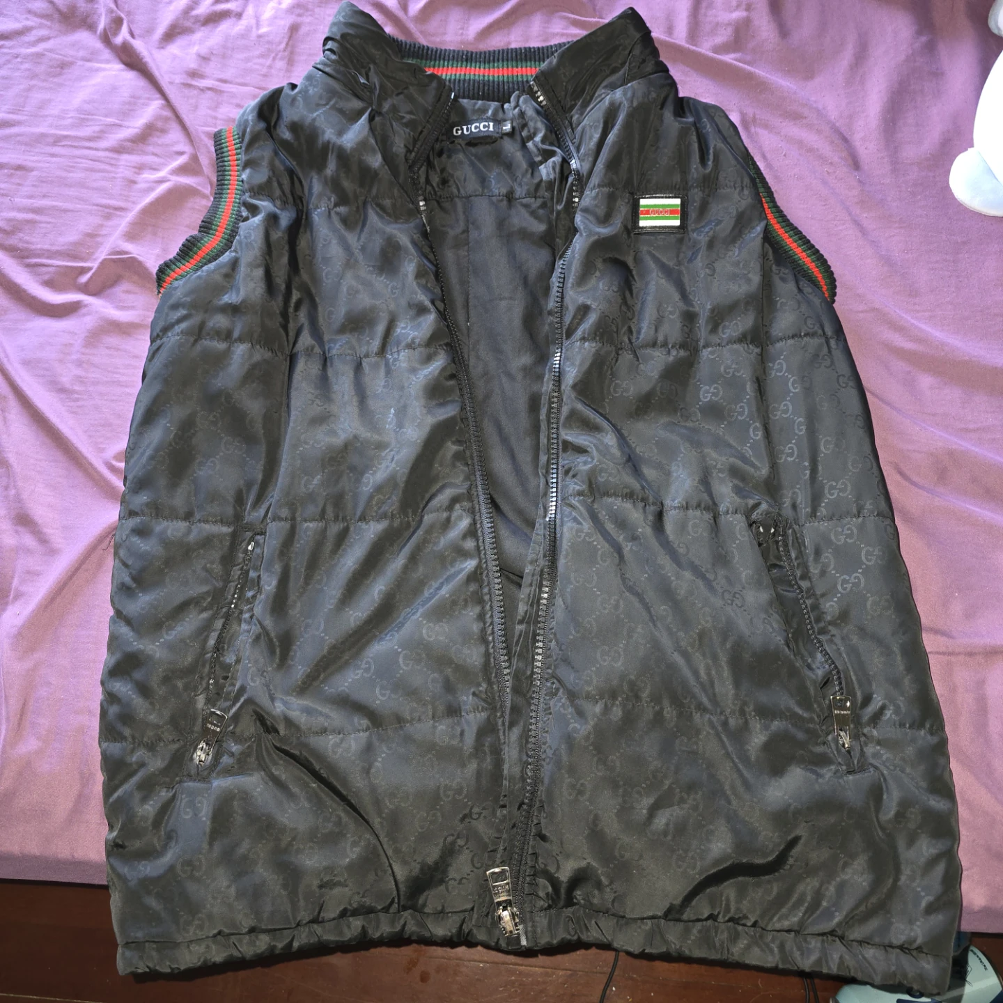 Vintage Gucci Monogram Puffer Vest