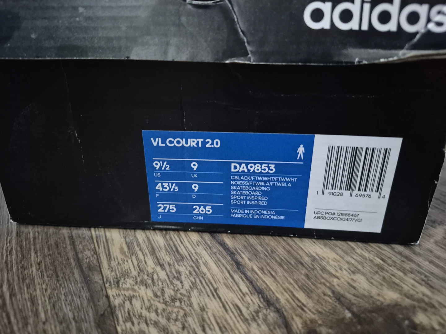 New Adidas VL Court Black White Sneakers Size 9.5 US - photo 4