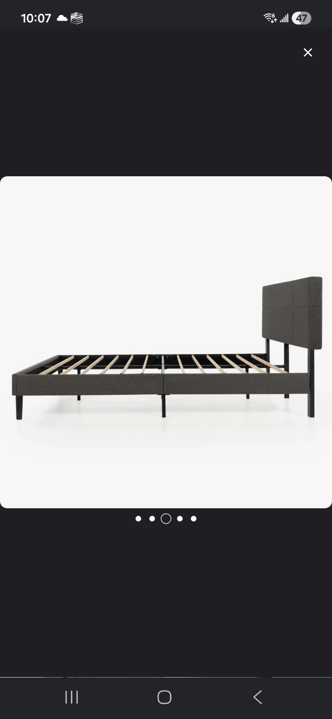 Grey Upholstered Bed Frame