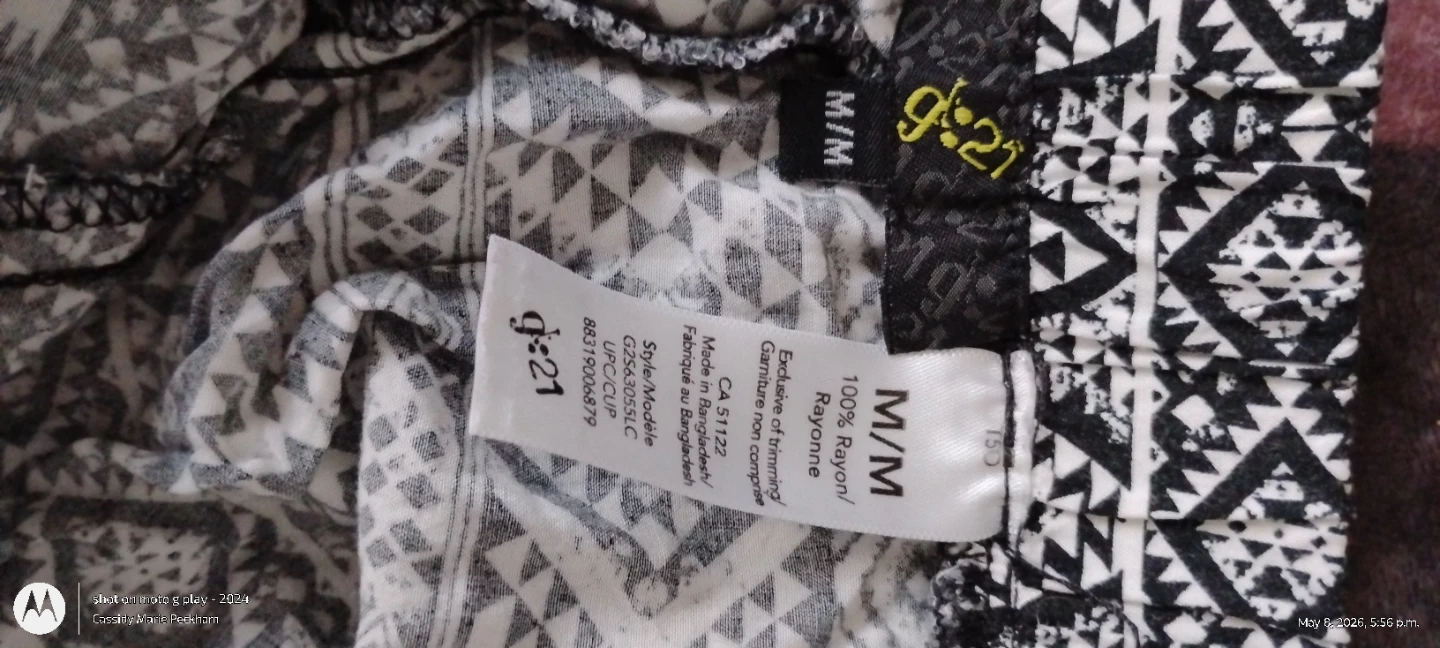 g21 Women's M/M Rayon Shorts Black & White Pattern - photo 2