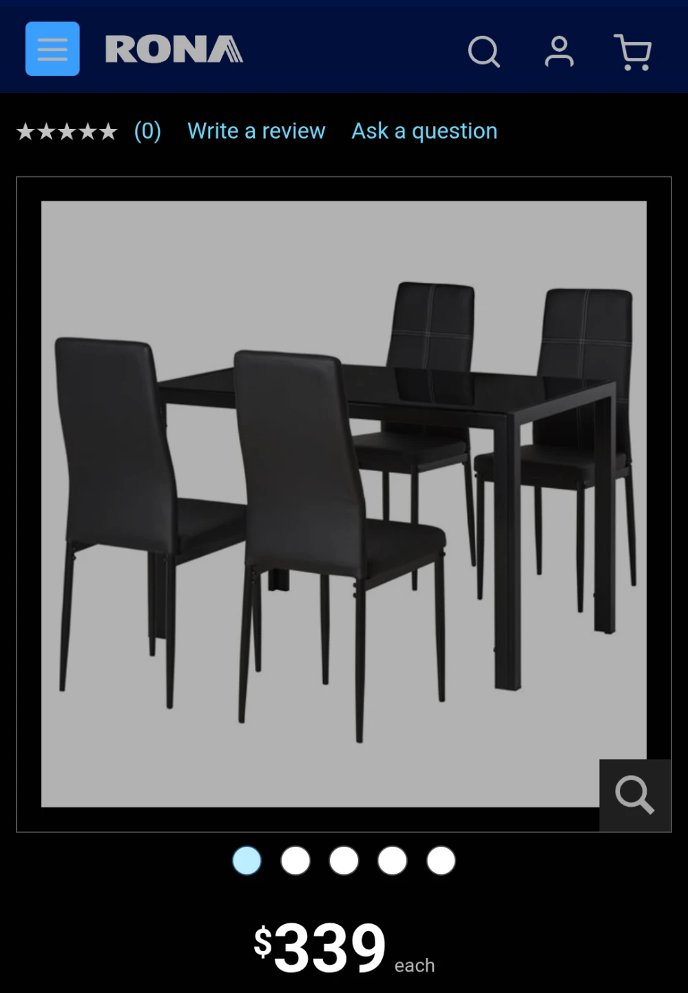 Black 4-Piece Dining Set
