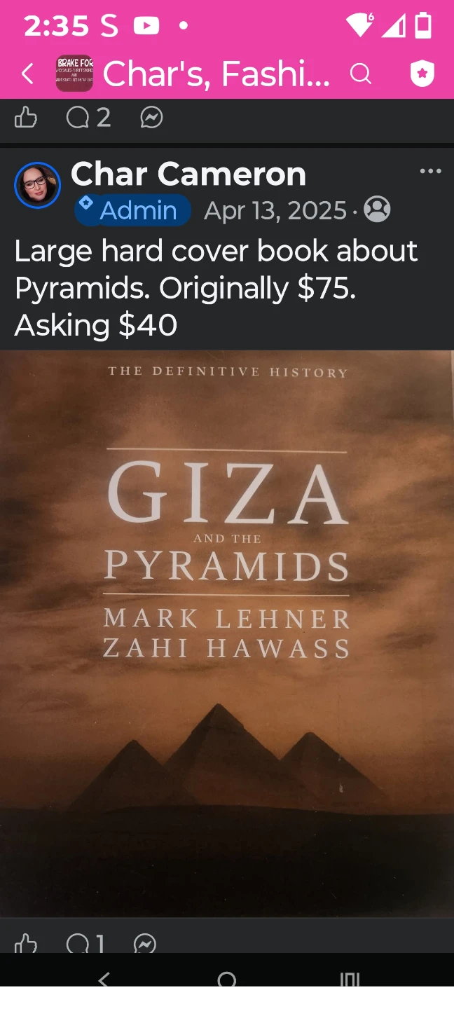 Large Hardcover Book: Giza and the Pyramids