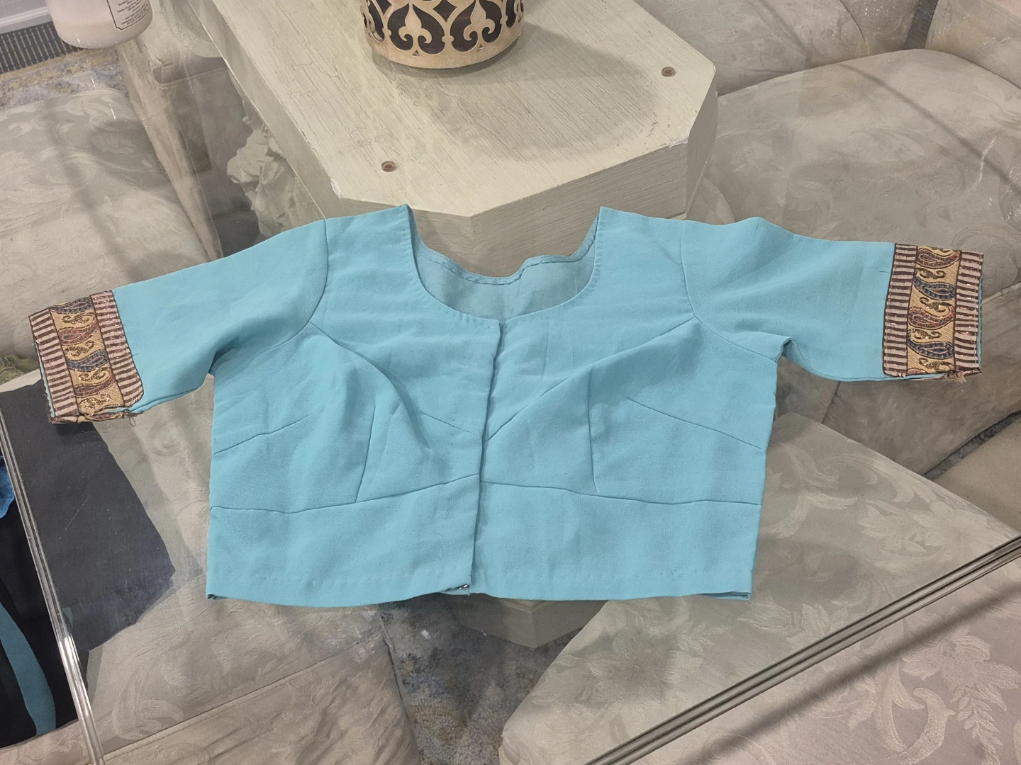NEW Turquoise Saree with Blouse - photo 3