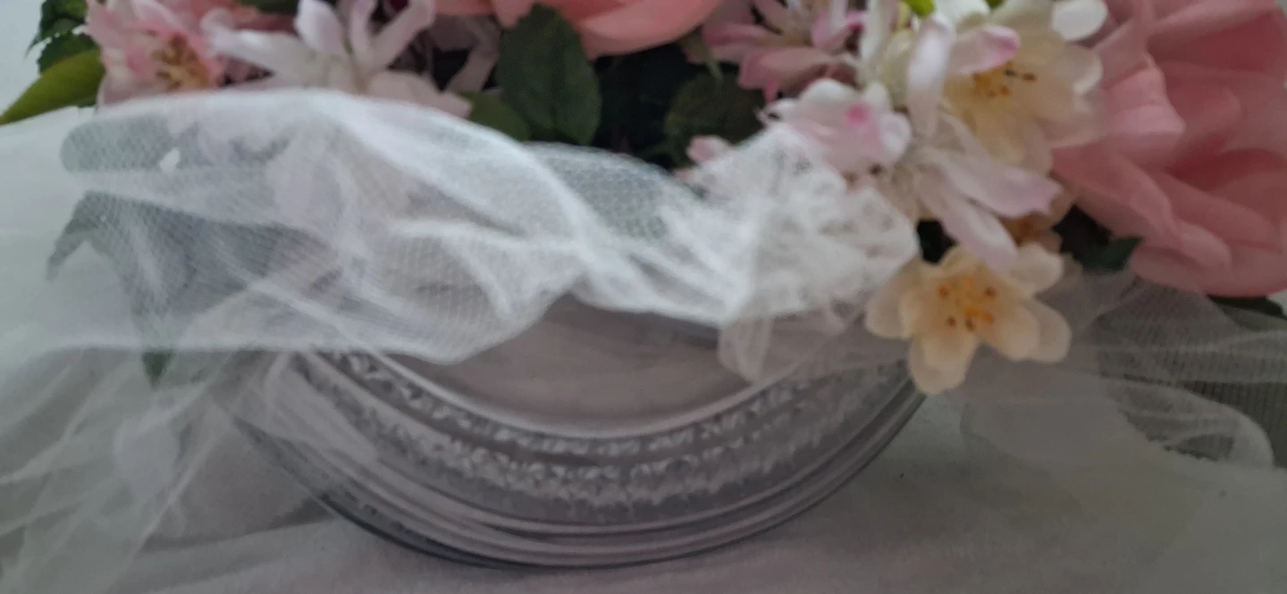 Pink and White Floral Arrangement in Glass Vase - photo 4