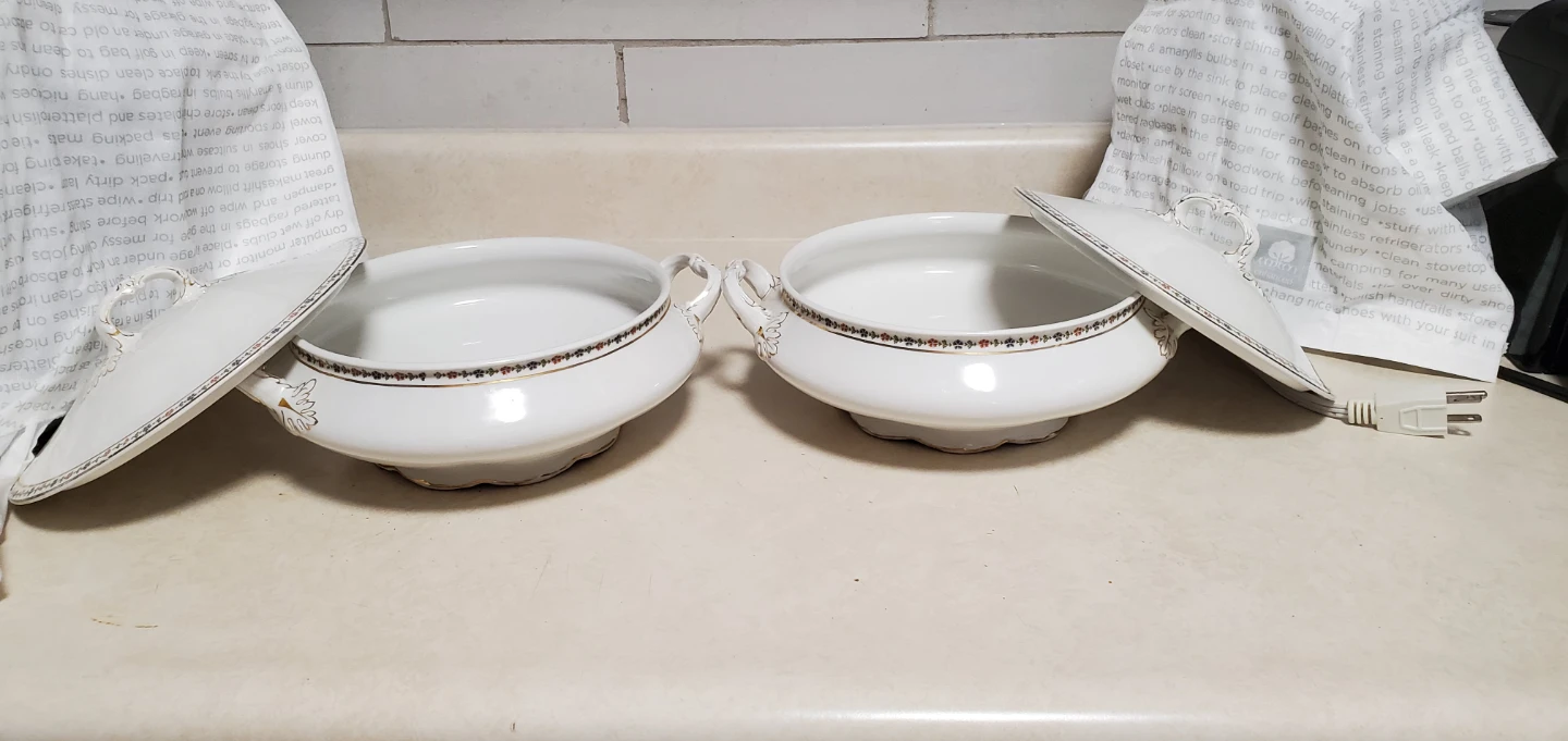 Set of 2 White Porcelain Tureens with Lids - England - photo 2