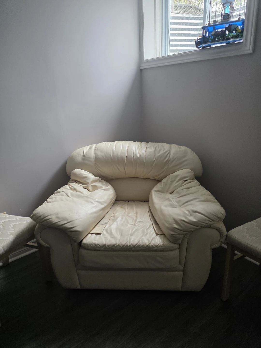 Cream Leather Armchair