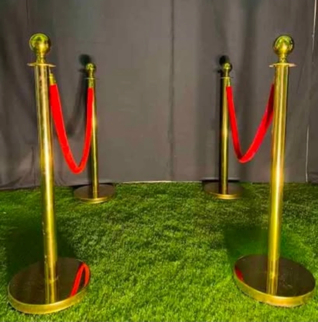 Gold Stanchion with Red Rope for Rent - photo 2