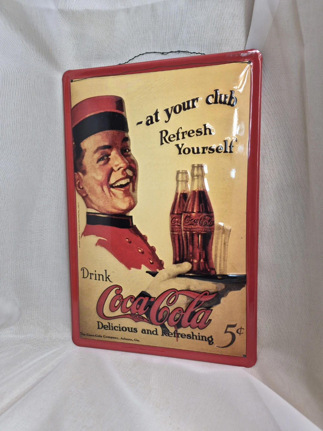 2007 Collectible 12" X 8" Metal Tin Coca-Cola Sign Wall