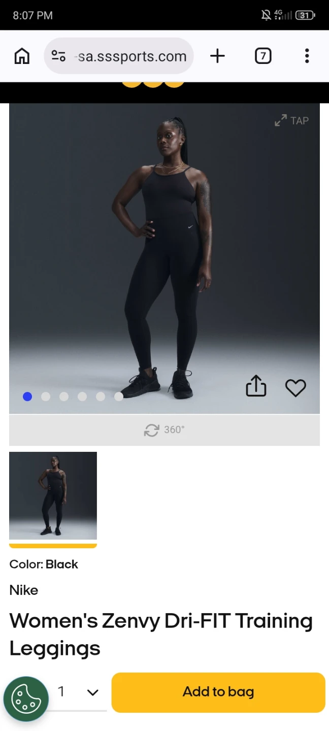 Nike Women's Zenvy Dri-FIT Training Leggings - Black