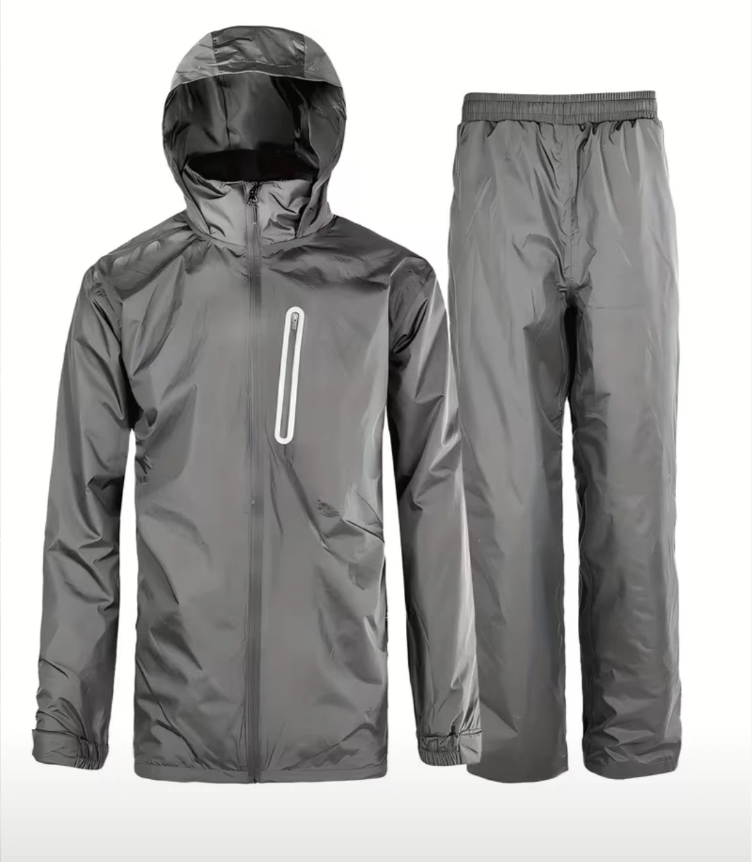 Grey Rain Suit Set - Hooded Jacket & Pants - photo 2