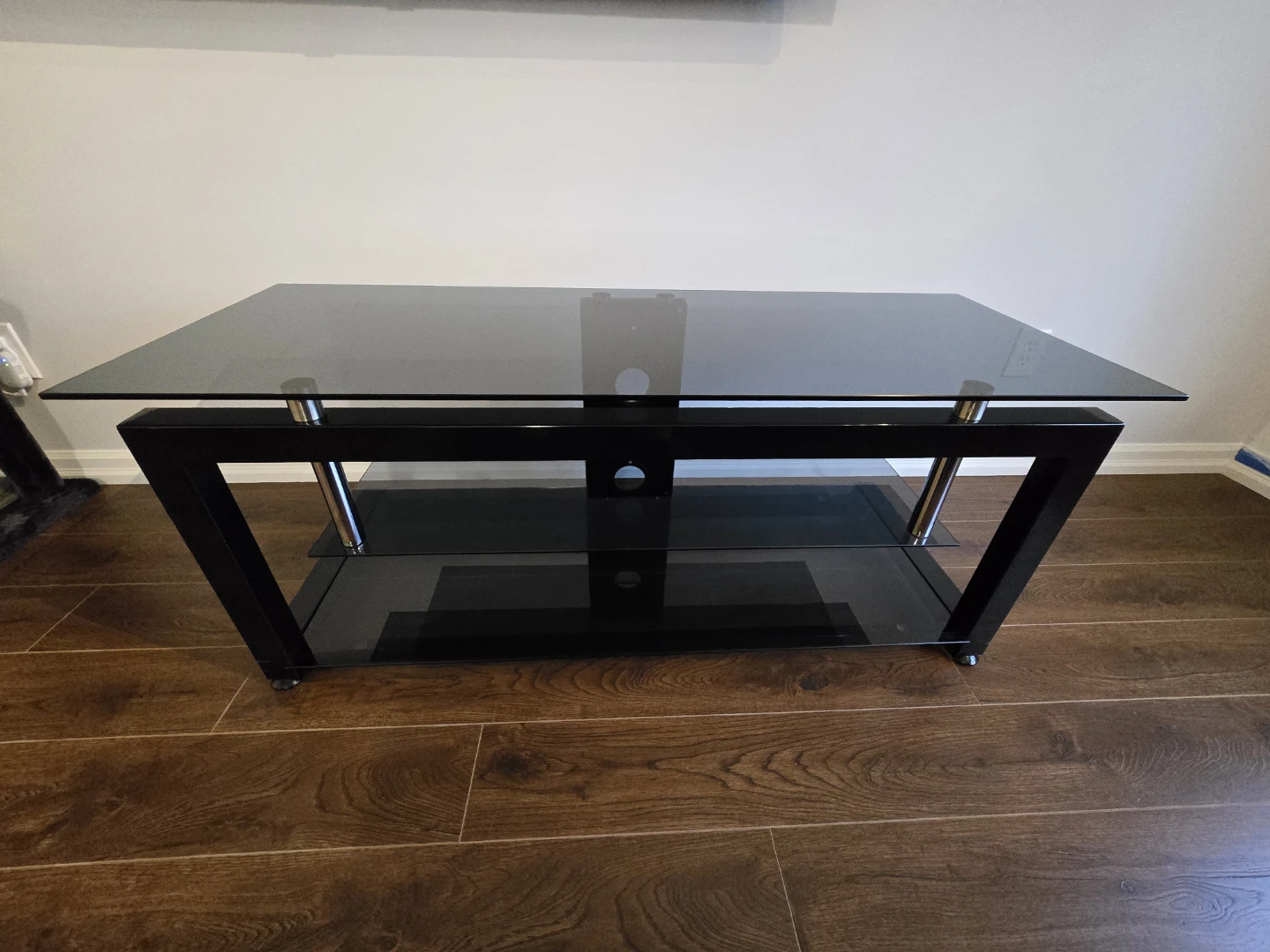 Black Glass TV Stand